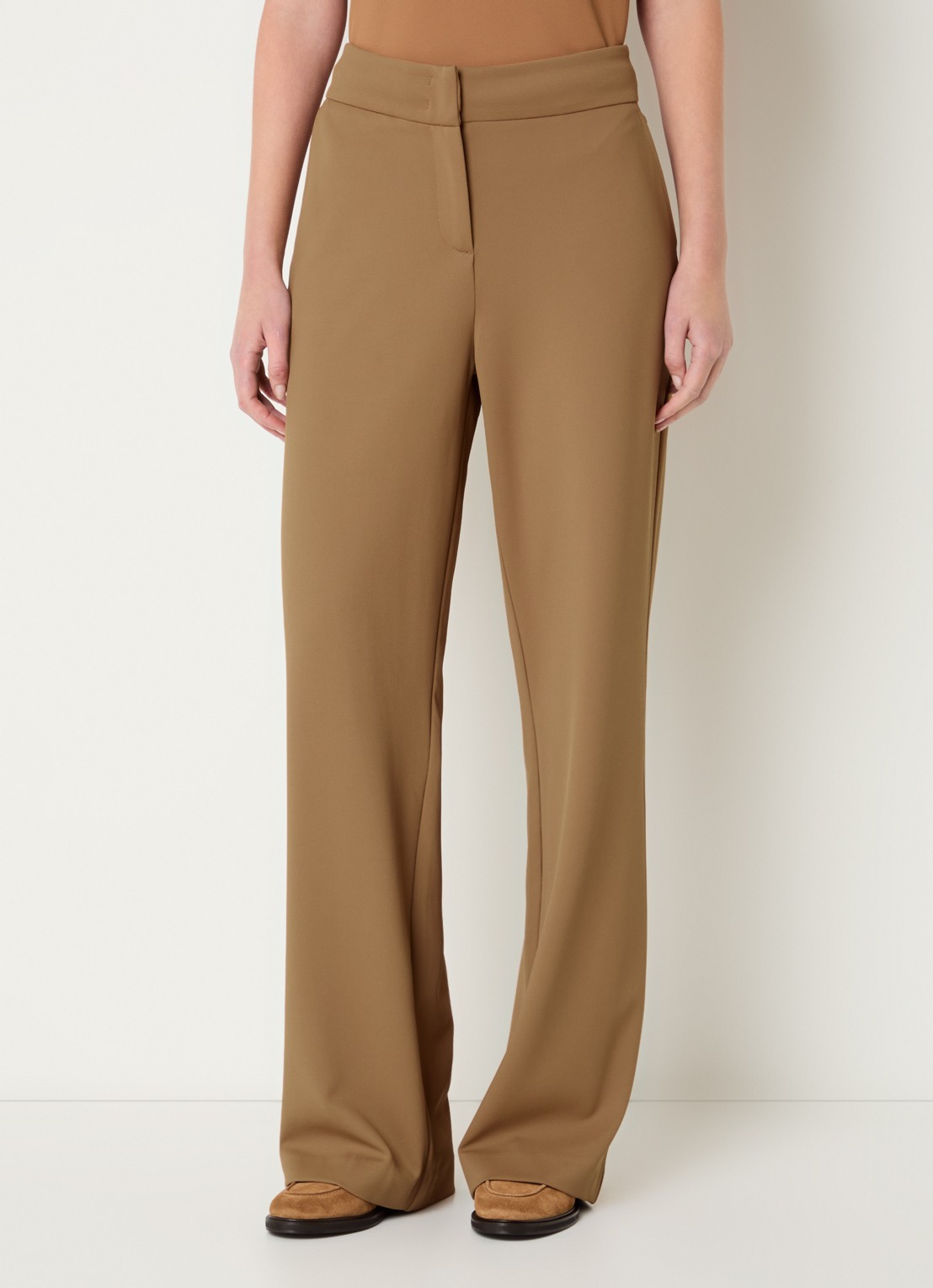 Expresso High waist straight fit pantalon met steekzakken - detail 3 camel