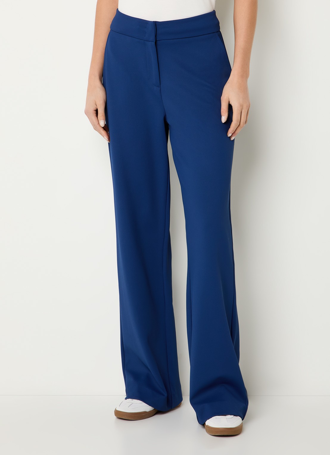 Expresso High waist straight fit pantalon met steekzakken - detail 4 royalblauw