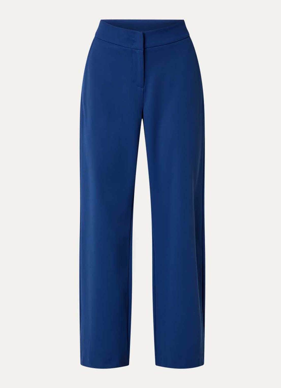 Expresso High waist straight fit pantalon met steekzakken - voorkant 2 royalblauw
