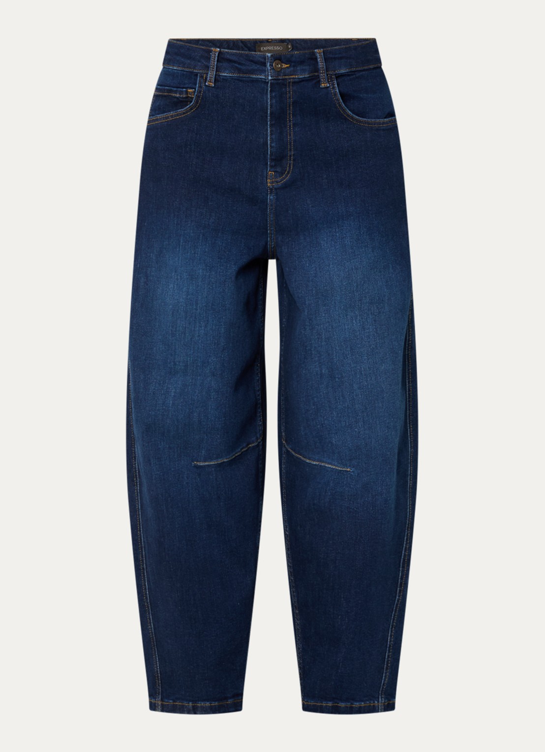 Expresso High waist tapered fit jeans met donkere wassing - voorkant 3 indigo