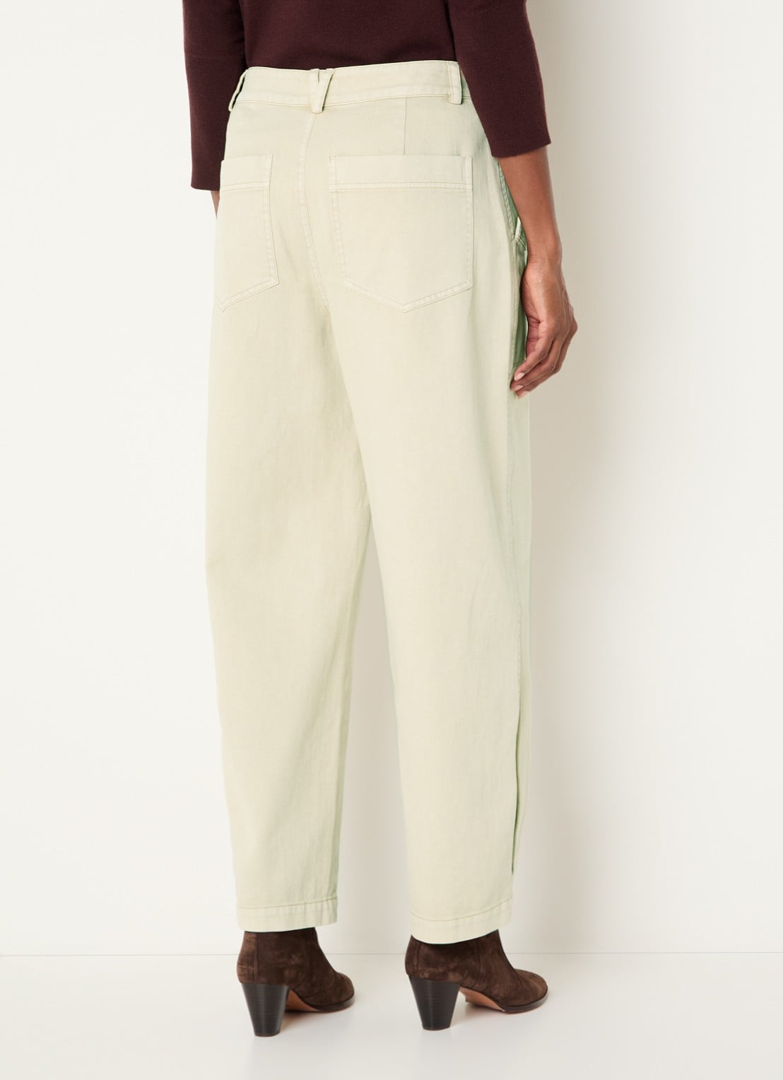 Expresso High waist wide fit jeans met steekzakken - achterkant 4 lichtgeel