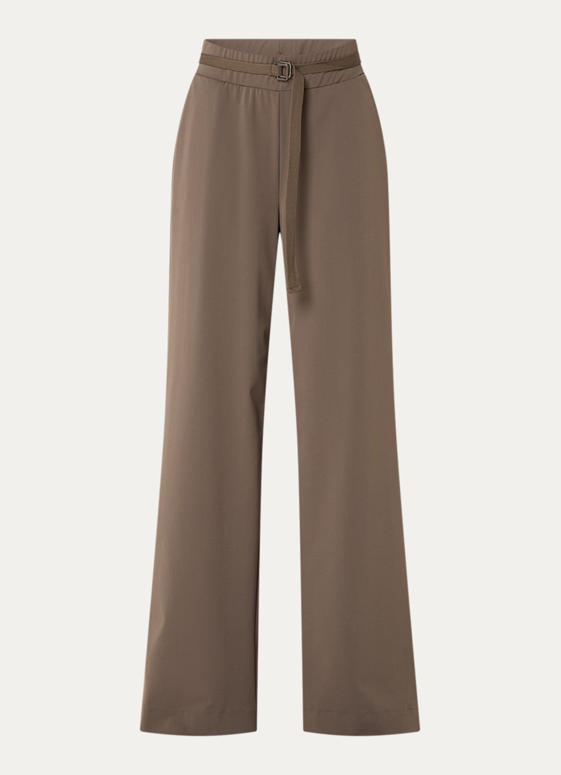 Expresso High waist wide fit pantalon met steekzakken - voorkant 2 zand