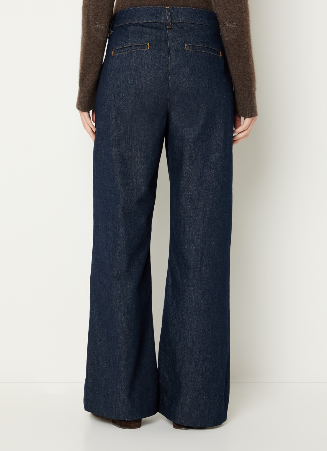 Expresso High waist wide leg jeans met donkere wassing - achterkant 4 indigo