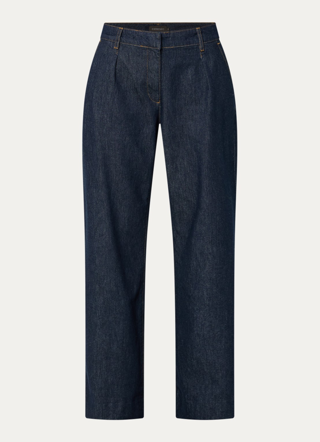Expresso High waist wide leg jeans met donkere wassing - voorkant 2 indigo