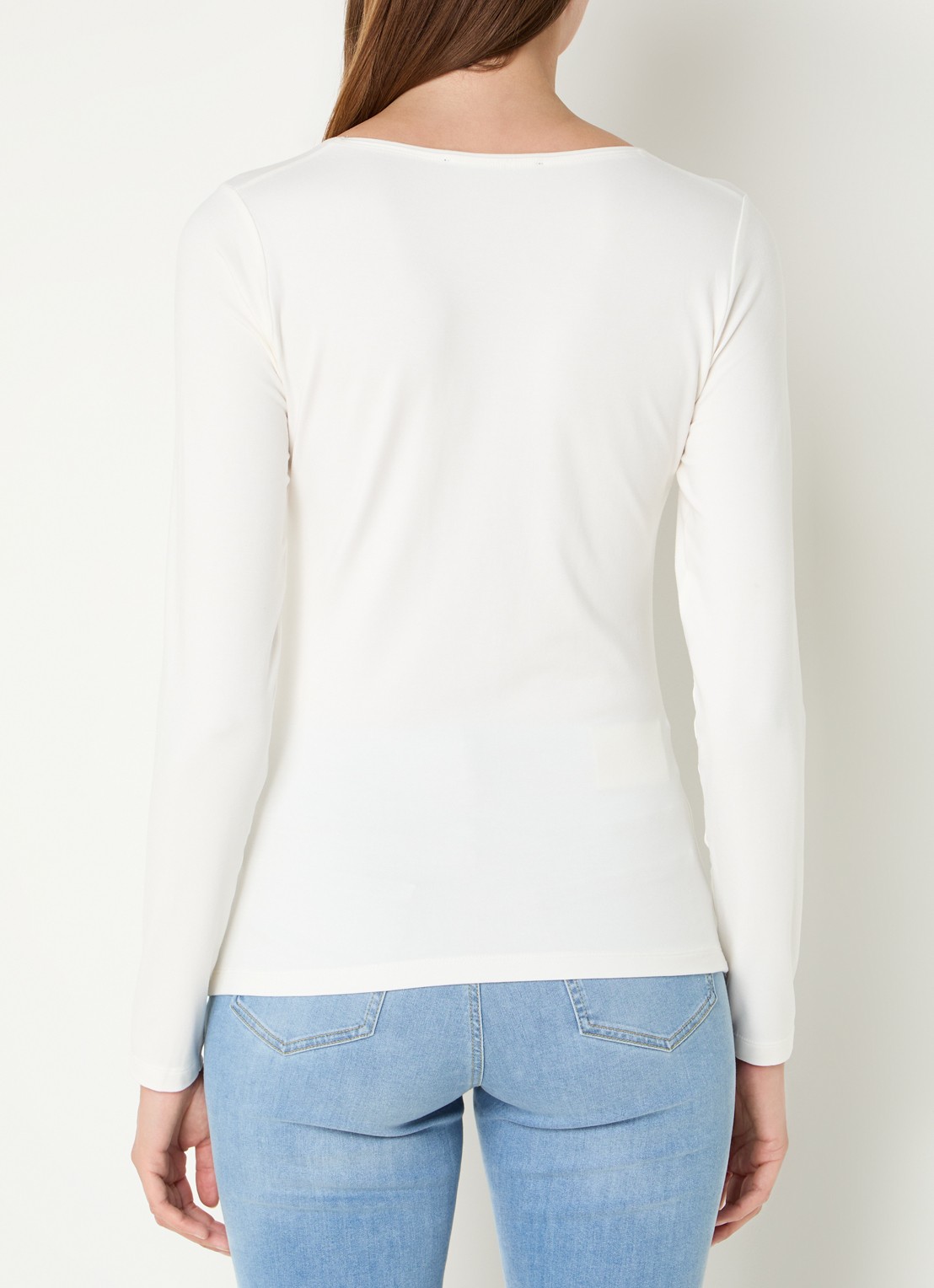 Expresso Longsleeve met ronde hals - achterkant 3 gebroken wit
