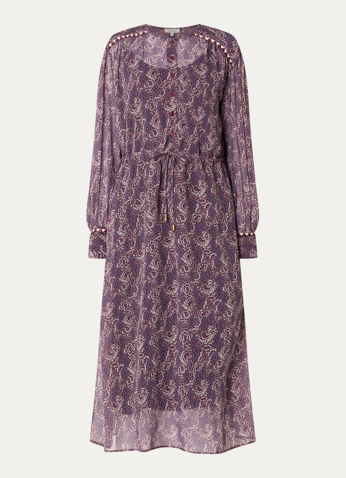 Expresso Maxi tuniekjurk met print - voorkant paars