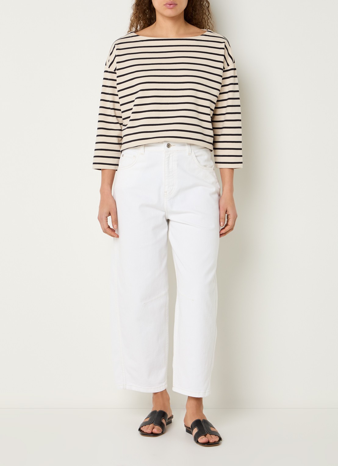 Expresso Mid waist balloon fit jeans met gekleurde wassing - voorkant 2 wit