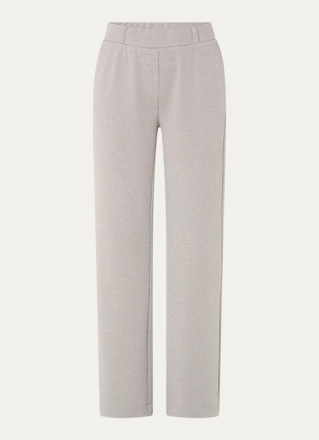 Expresso Mid waist flared fit broek met steekzakken - voorkant 3 lichtgrijs