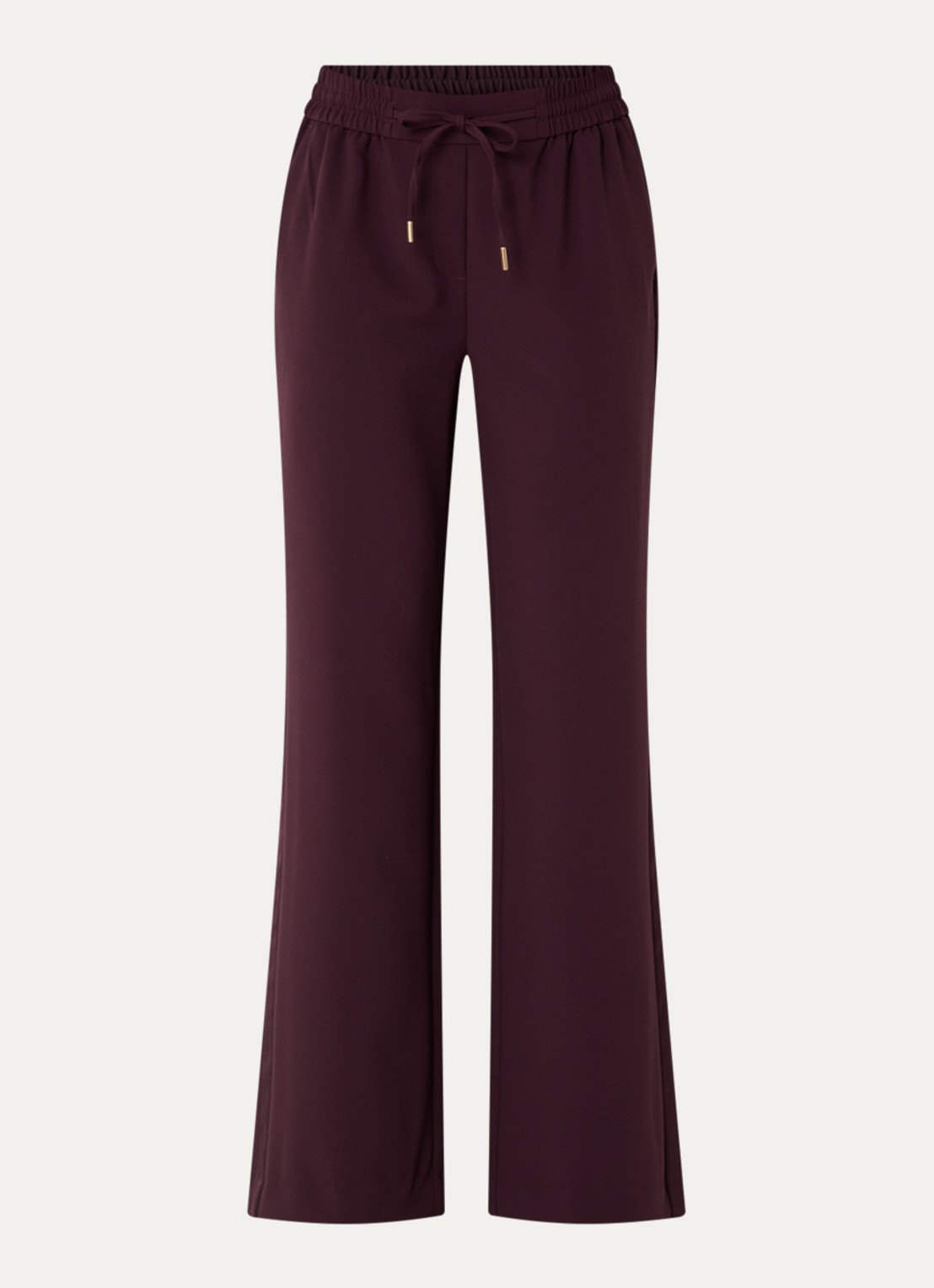 Expresso Mid waist flared fit broek met steekzakken - voorkant 3 aubergine