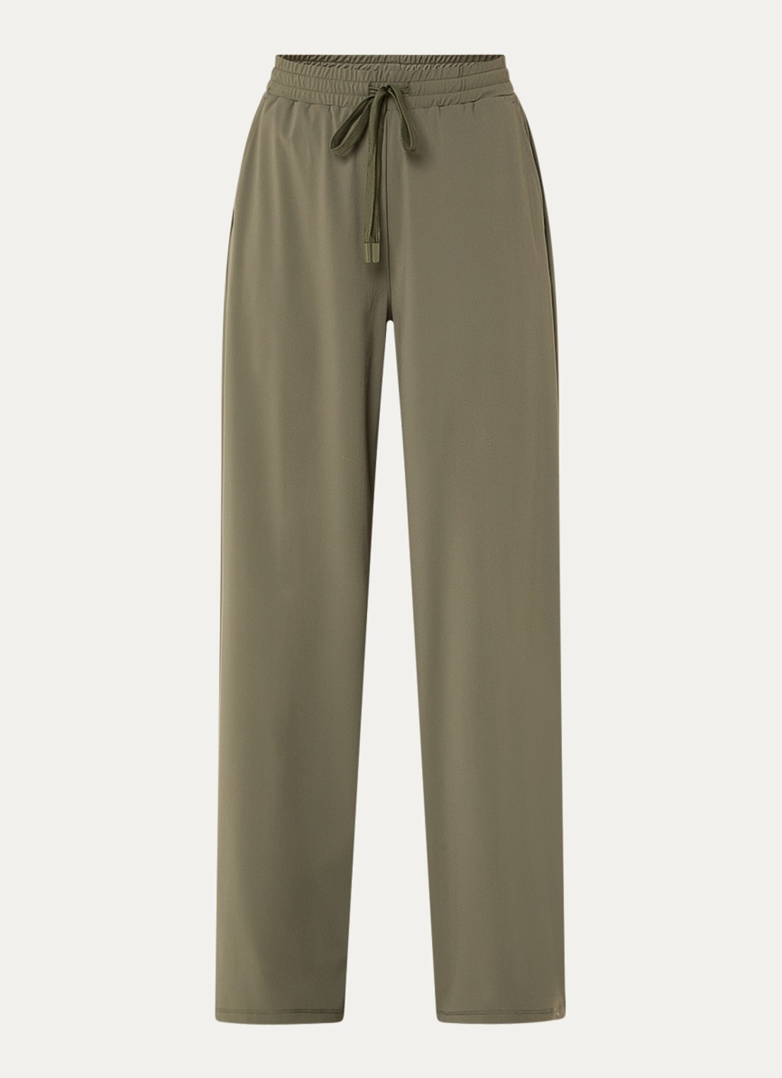 Expresso Mid waist loose fit joggingbroek - voorkant 2 bronsgroen