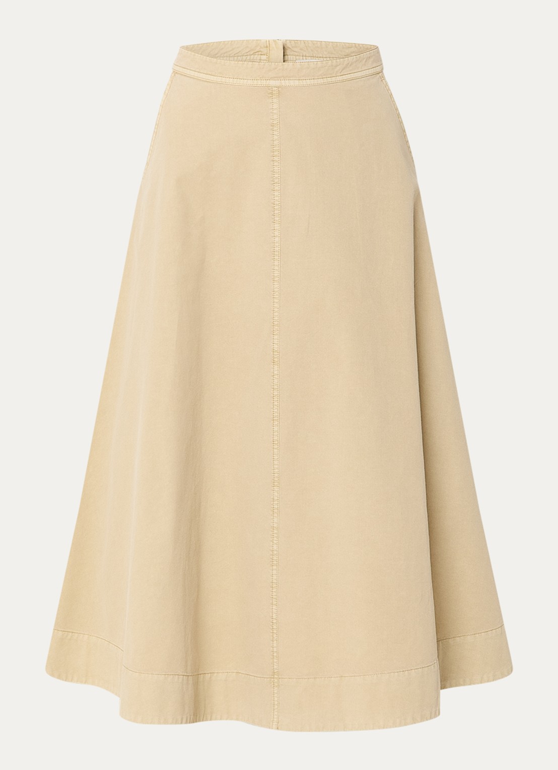 Expresso Midi rok in linnenblend met steekzakken - voorkant 3 beige
