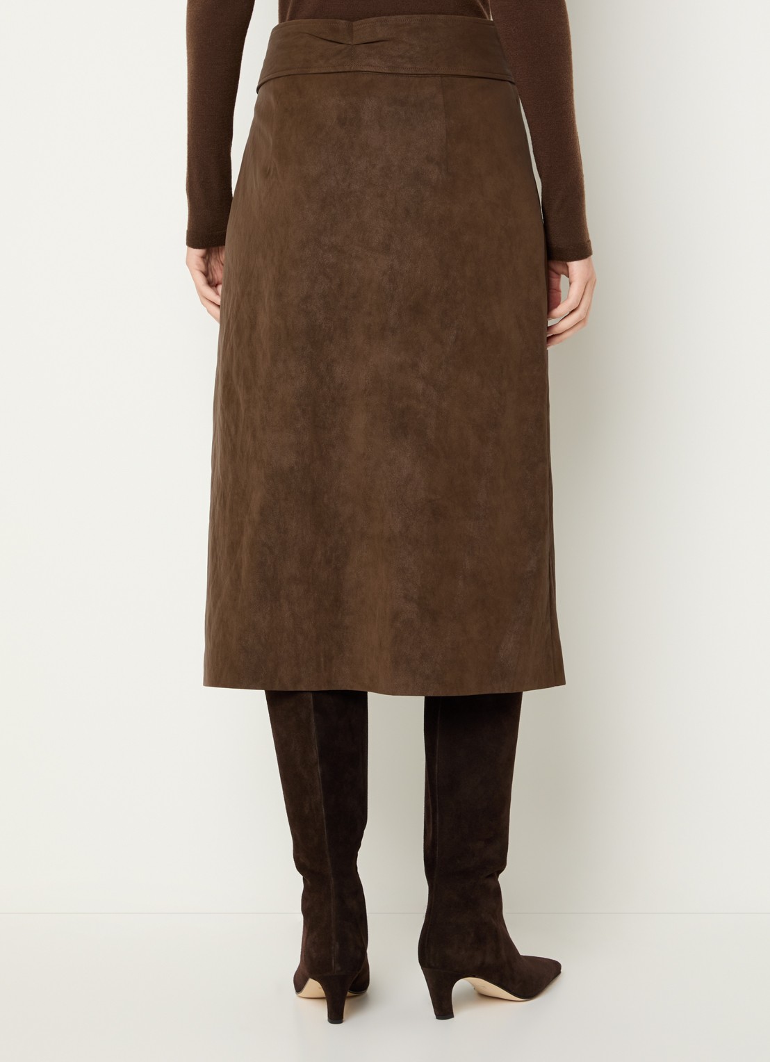 Expresso Midi rok met ceintuur - achterkant 2 bruin