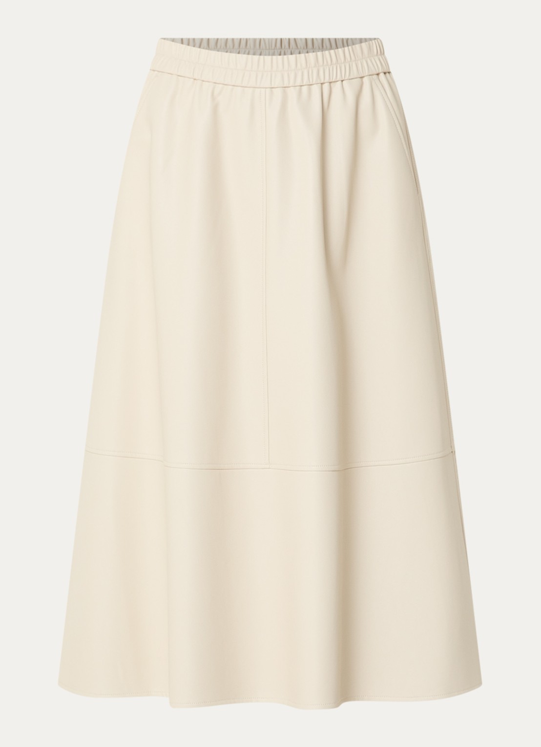 Expresso Midi rok van imitatieleer - voorkant 2 beige