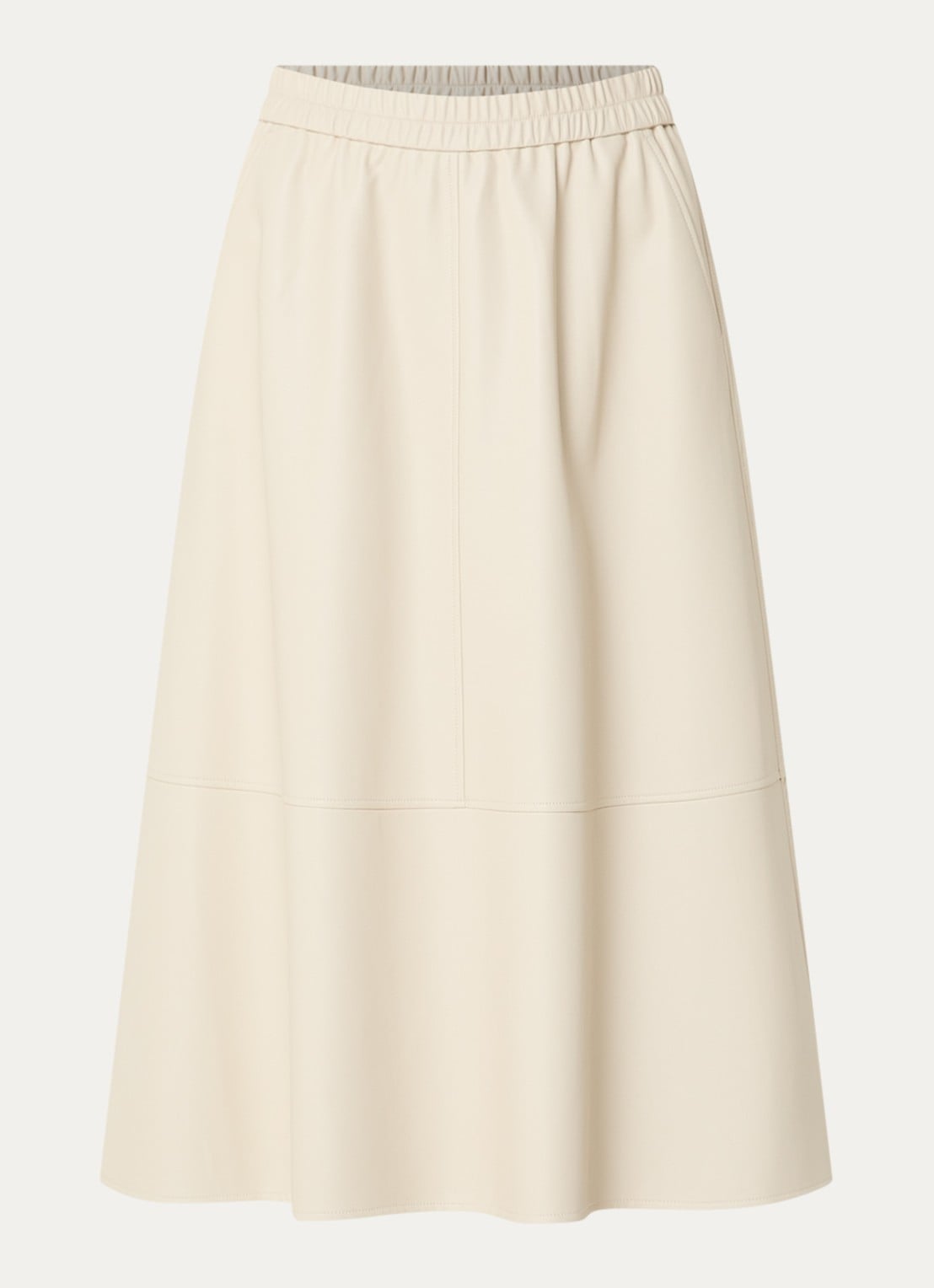 Expresso Midi rok van imitatieleer - voorkant beige