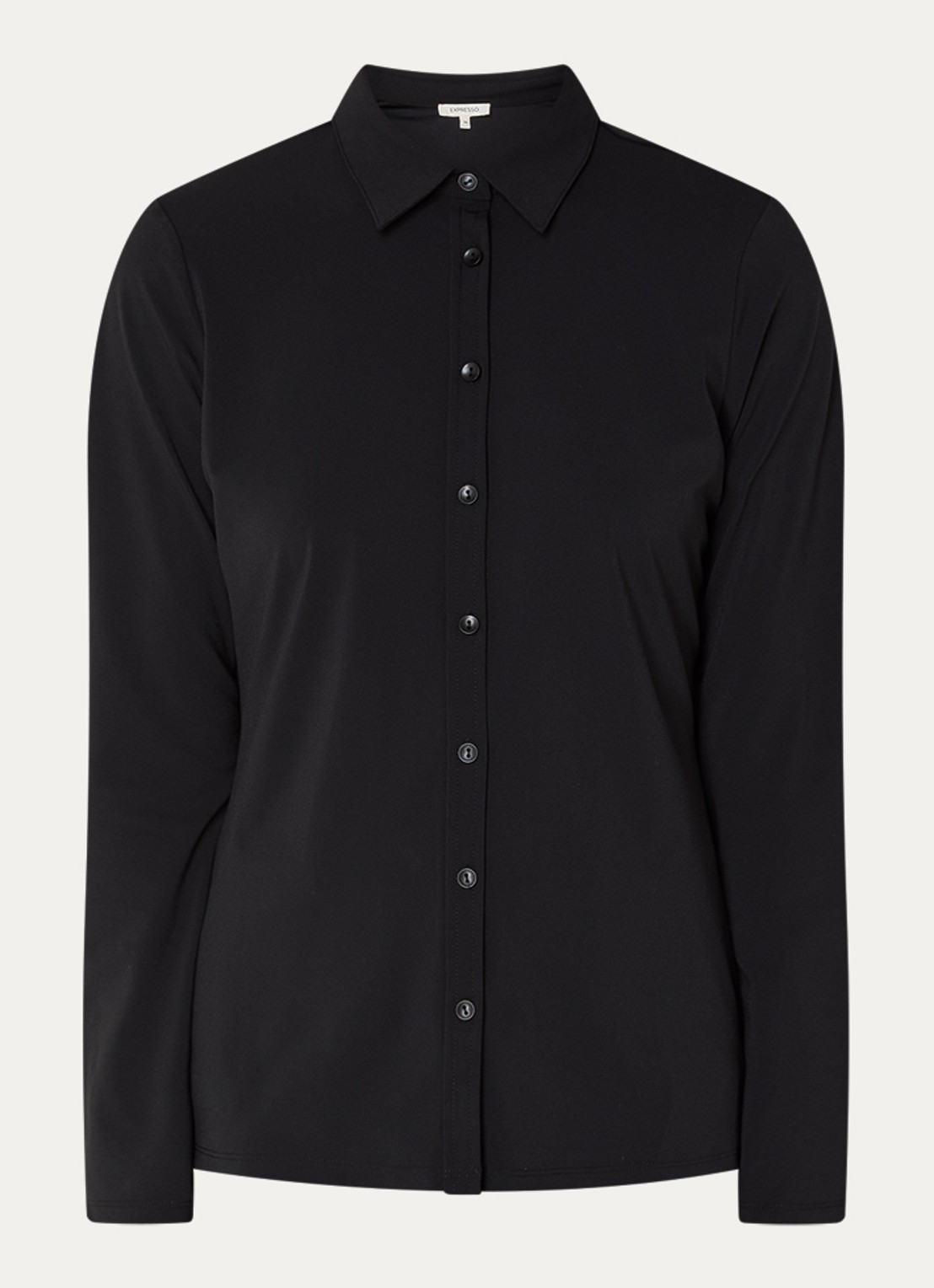 Expresso Noos blouse van travelstof - voorkant zwart