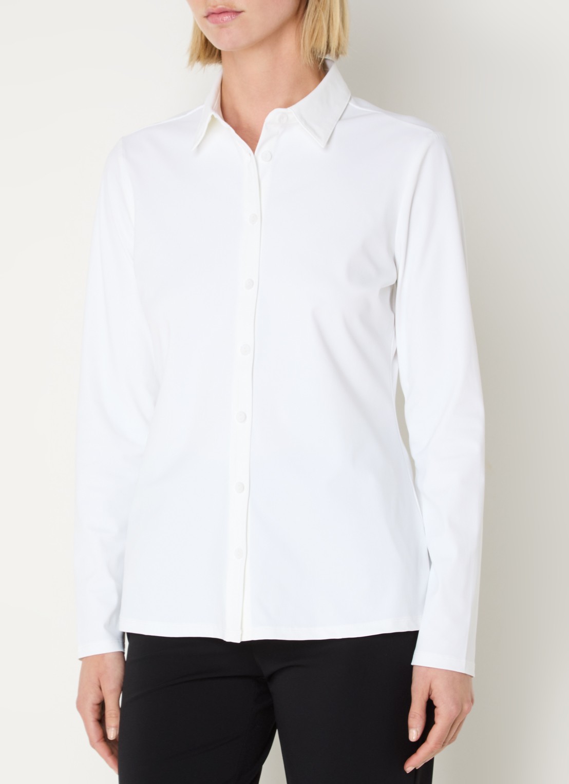 Expresso Noos blouse van travelstof - detail 4 wit