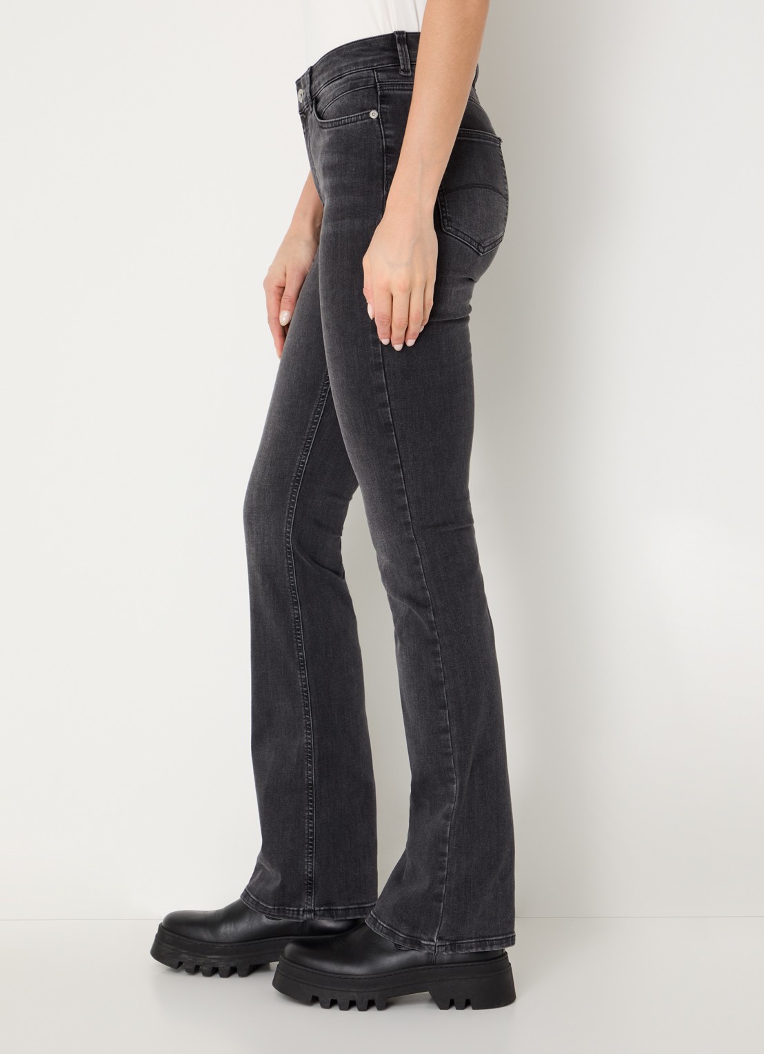 Expresso Noos mid waist flared jeans met gekleurde wassing - detail 2 donkergrijs