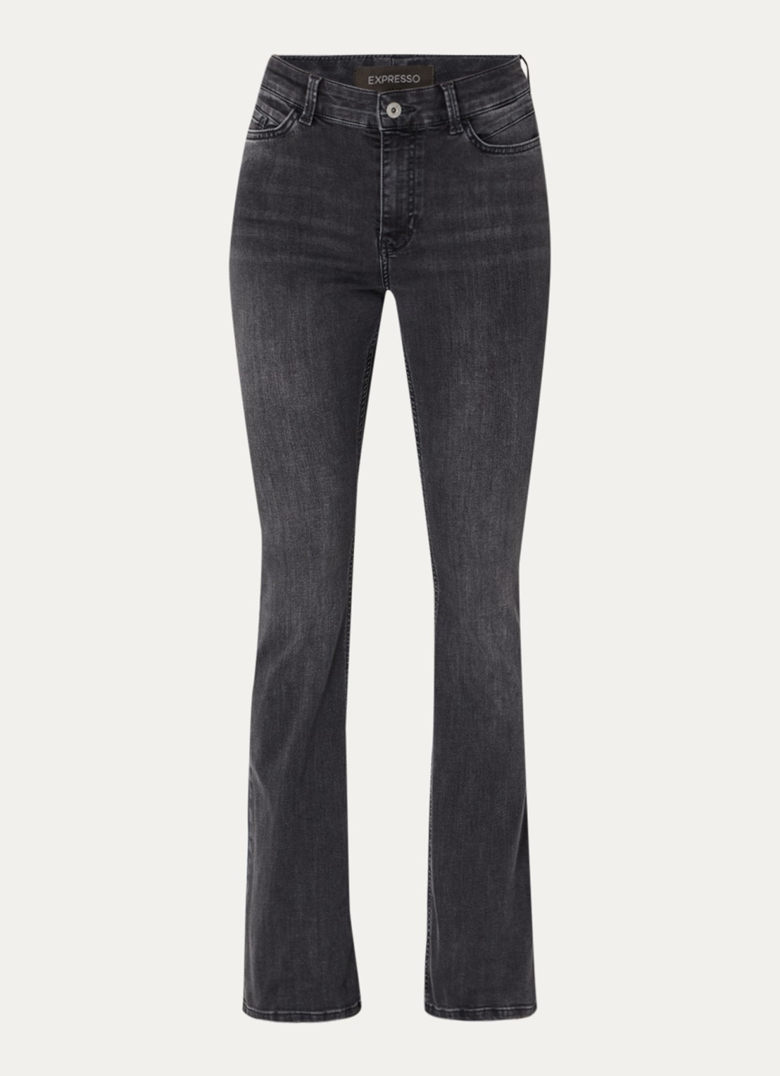Expresso Noos mid waist flared jeans met gekleurde wassing - voorkant 3 donkergrijs