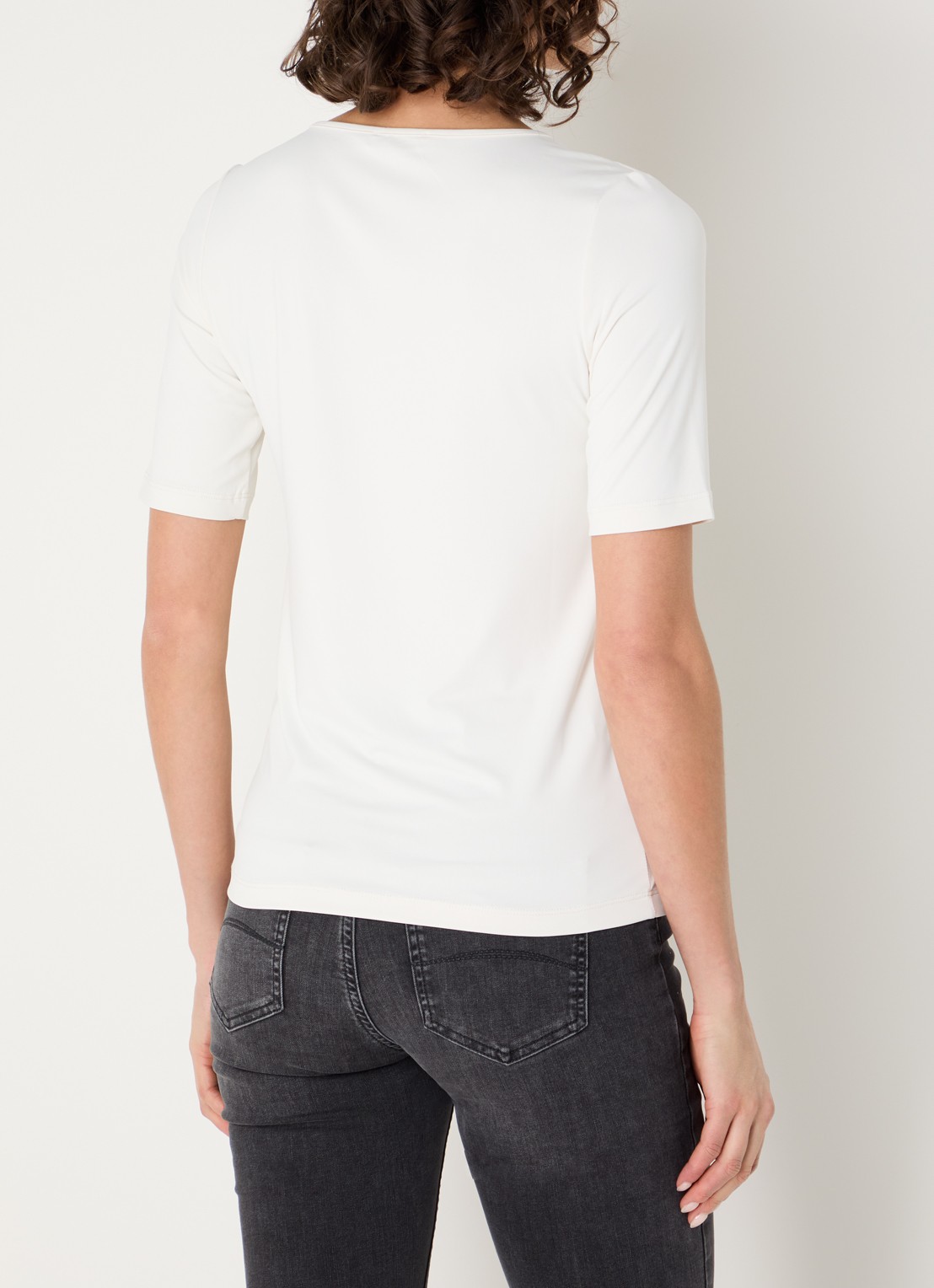 Expresso Noos T-shirt met V-hals - achterkant 2 vanillegeel