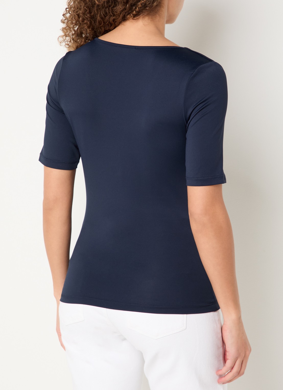 Expresso Noos T-shirt met V-hals - achterkant 4 donkerblauw