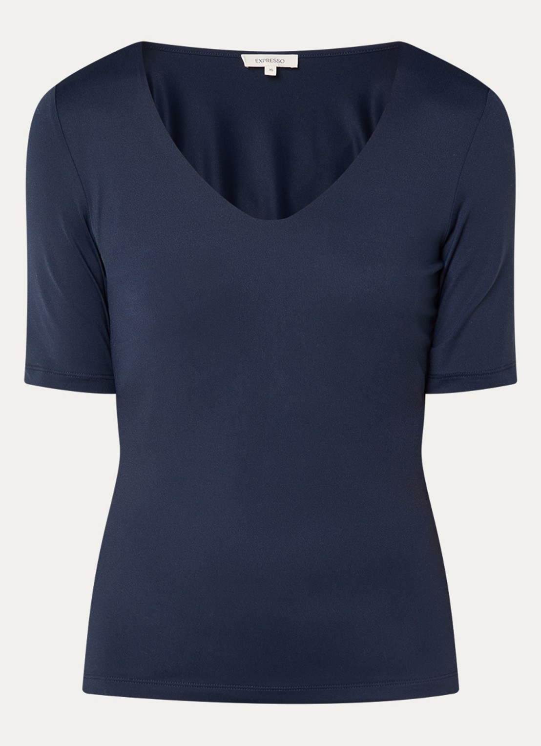 Expresso Noos T-shirt met V-hals - voorkant 2 donkerblauw