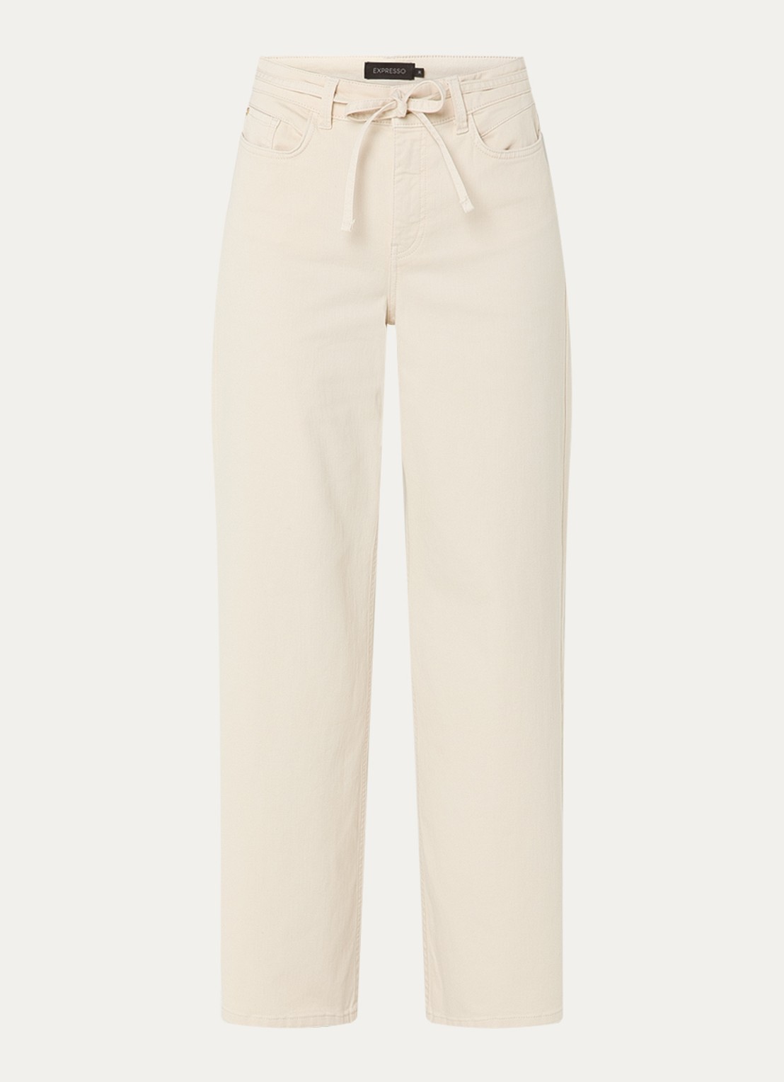 Expresso Paris mid waist wide leg jeans met gekleurde wassing - voorkant beige