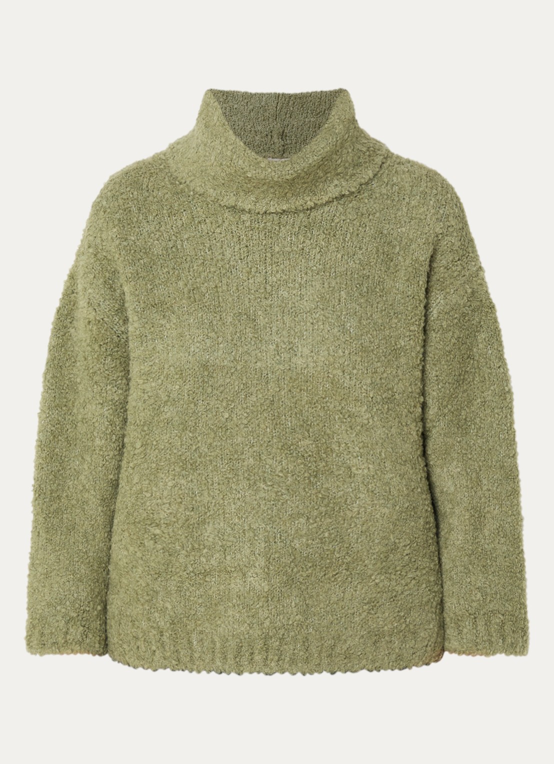 Expresso Pullover in wolblend met col - voorkant 2 lichtgroen