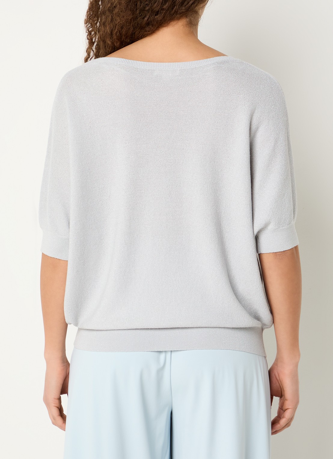 Expresso Pullover met lurex en boothals - achterkant grijsmele