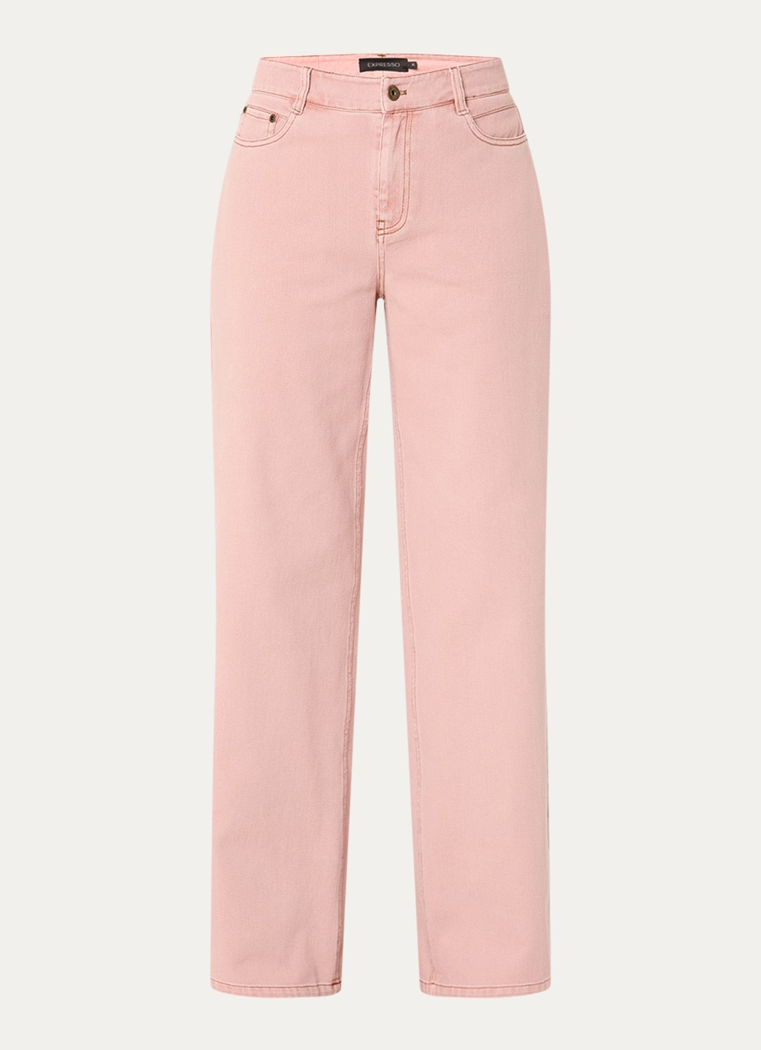 Expresso Rome high waist wide leg jeans met gekleurde wassing - voorkant 2 roze