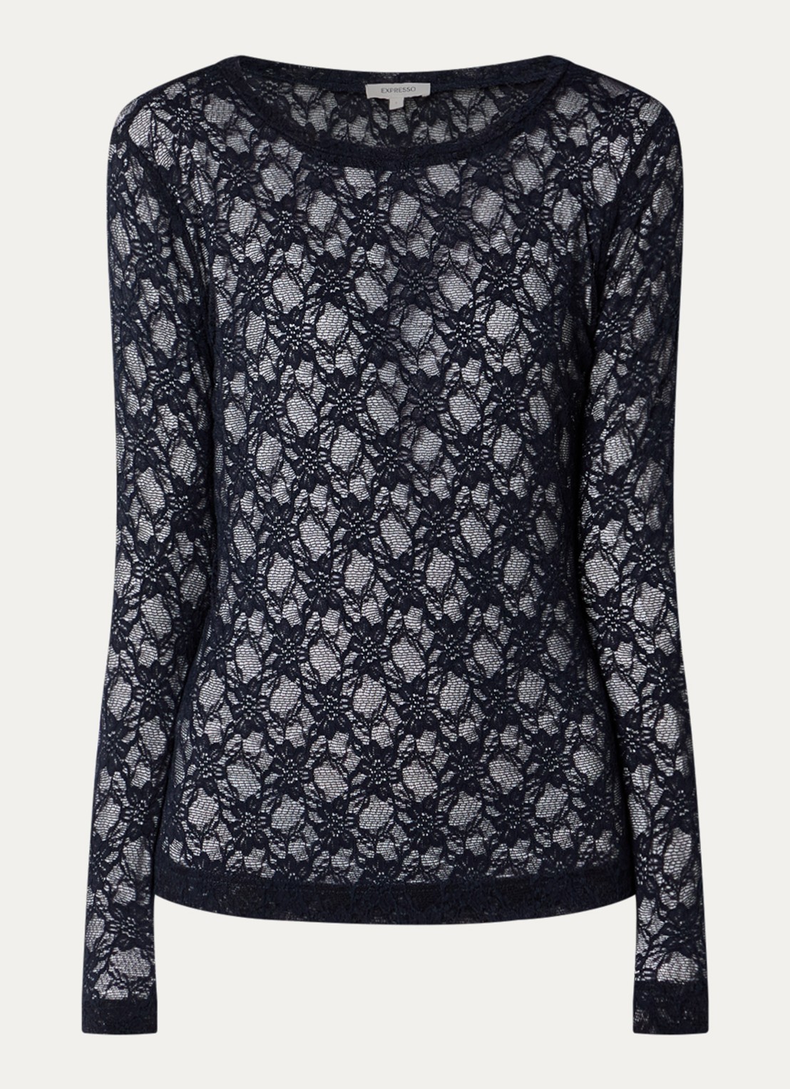 Expresso Semi-transparante top van kant - voorkant 2 donkerblauw