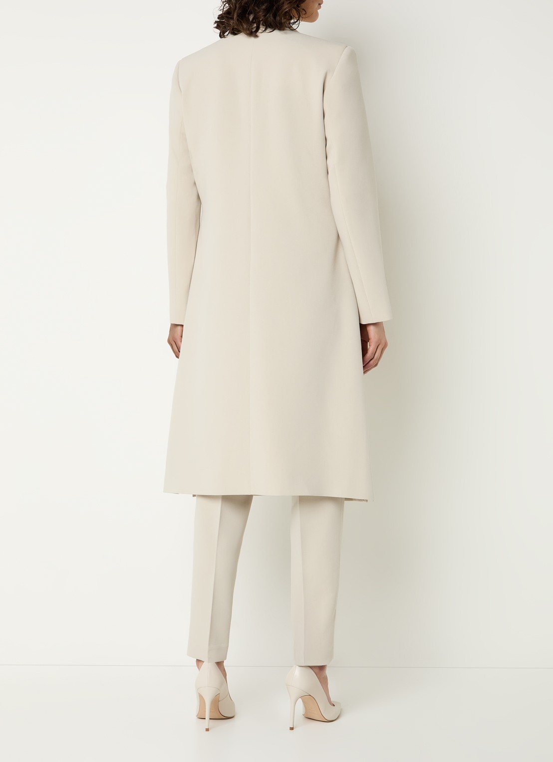 Expresso Single breasted blazer met paspelzakken - achterkant beige
