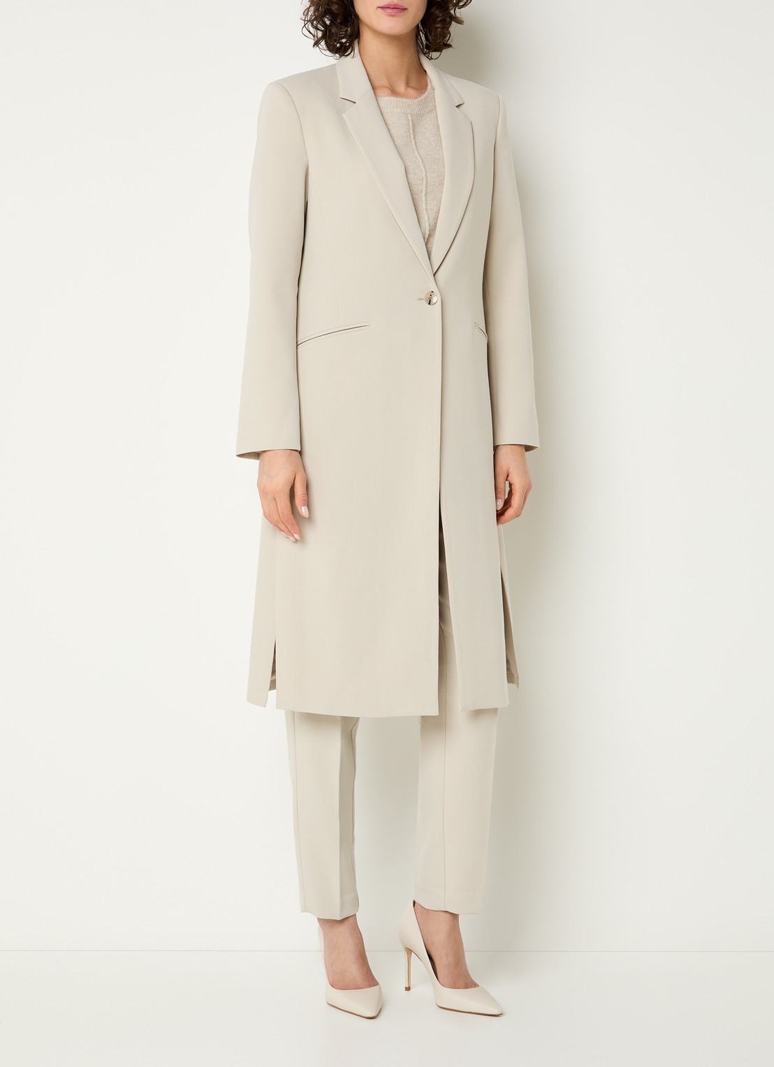 Expresso Single breasted blazer met paspelzakken - detail 2 beige