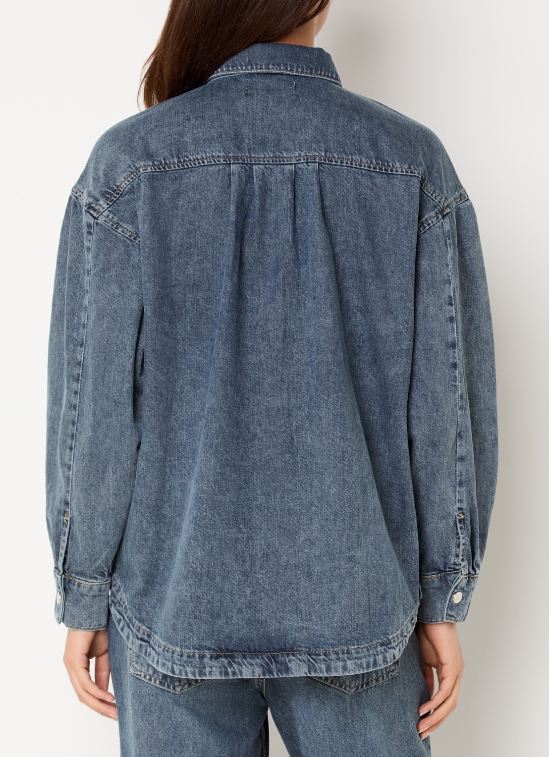 Expresso Spijkerblouse met borstzakken - achterkant 2 indigo