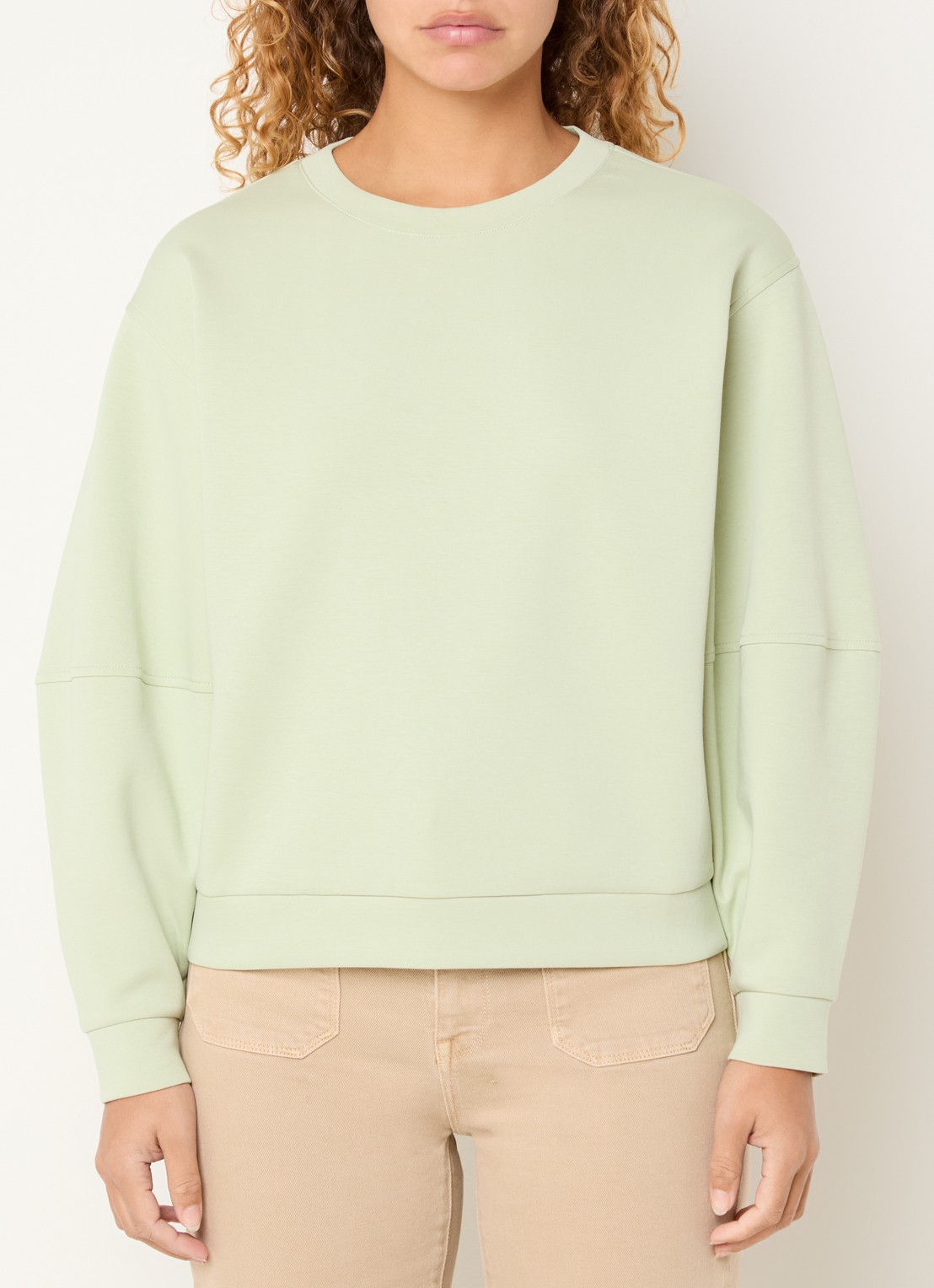 Expresso Sweater met ronde hals - detail 4 lindegroen