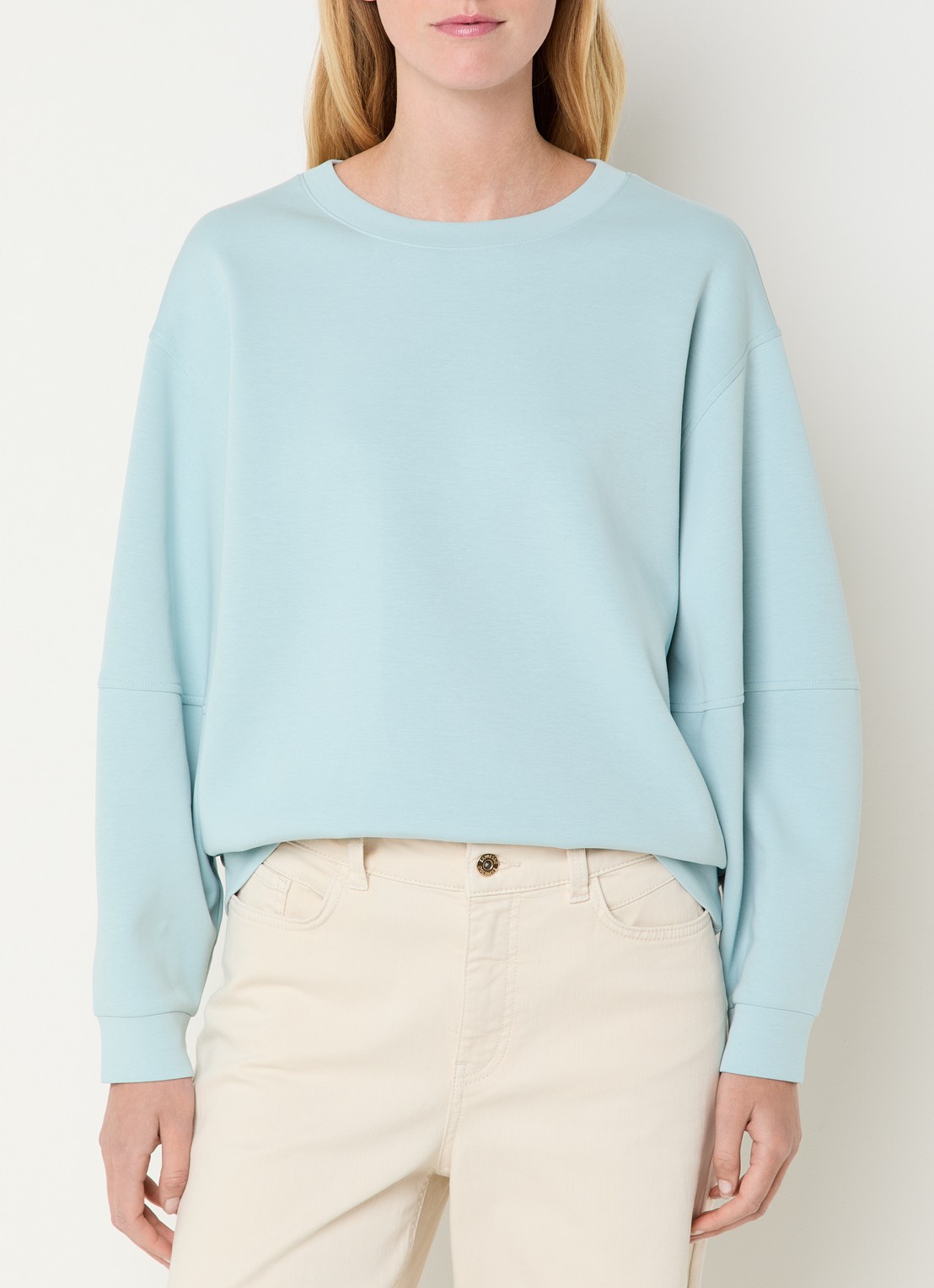 Expresso Sweater met ronde hals - detail 3 lichtblauw
