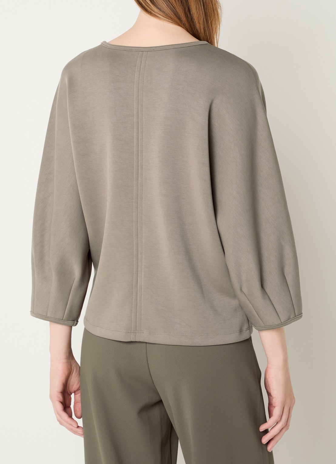 Expresso Sweater met ronde hals - achterkant donkerbeige