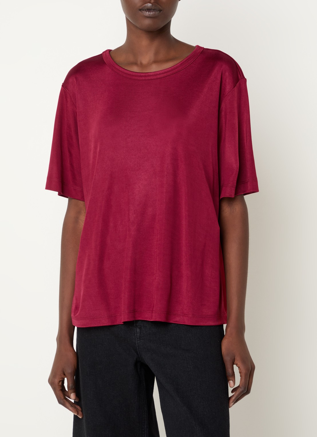 Expresso T-shirt met glanzende finish - detail 4 rood