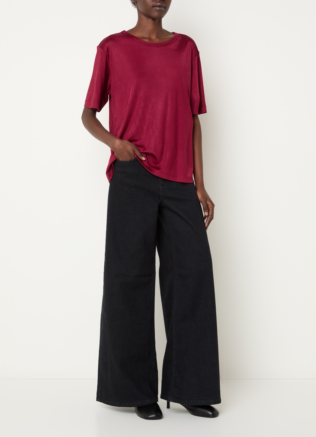 Expresso T-shirt met glanzende finish - voorkant 3 rood