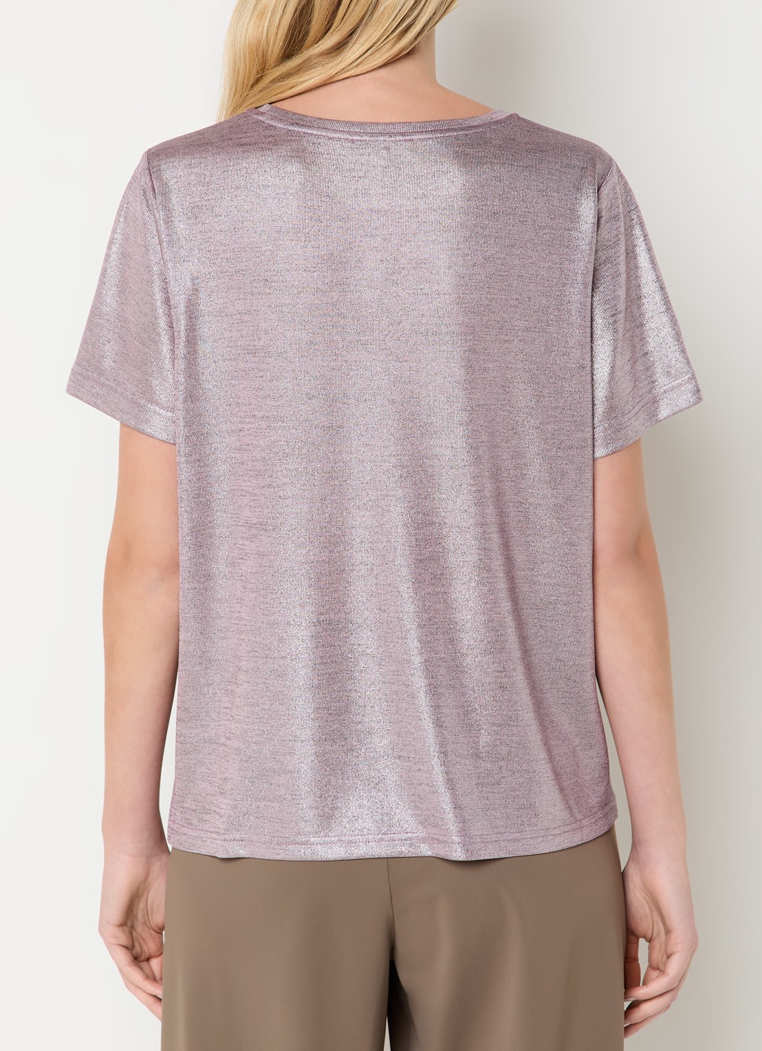 Expresso T-shirt met lurex - achterkant lila