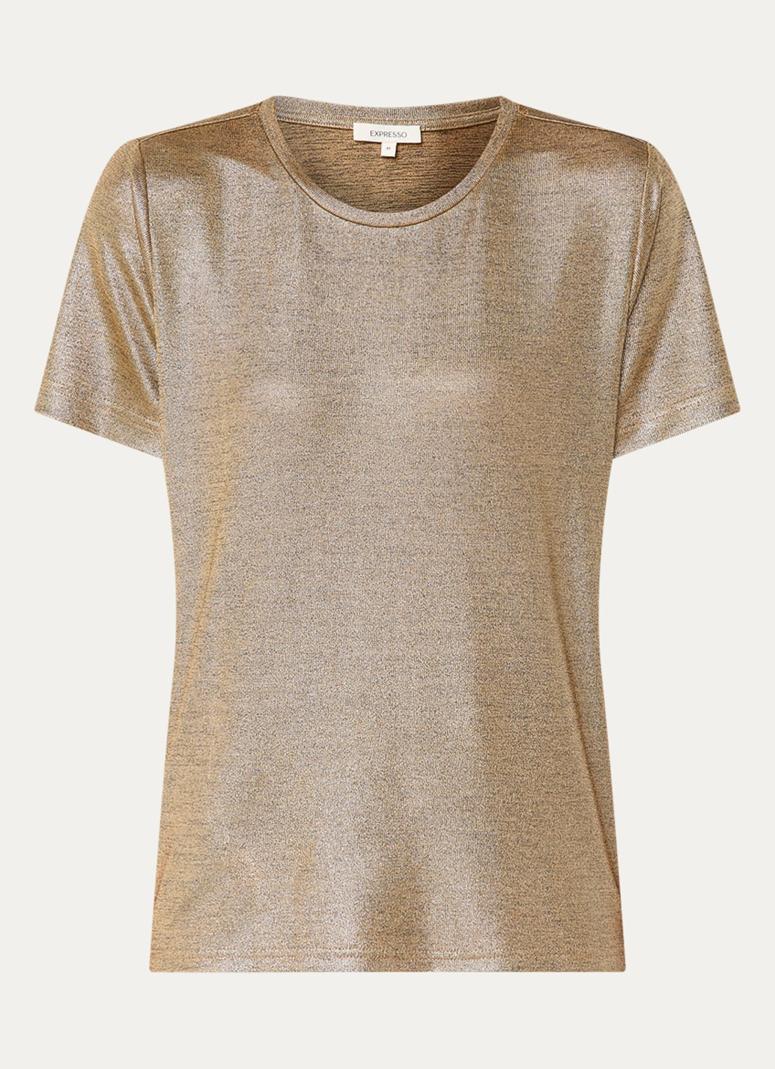 Expresso T-shirt met lurex - voorkant 2 lichtbruin