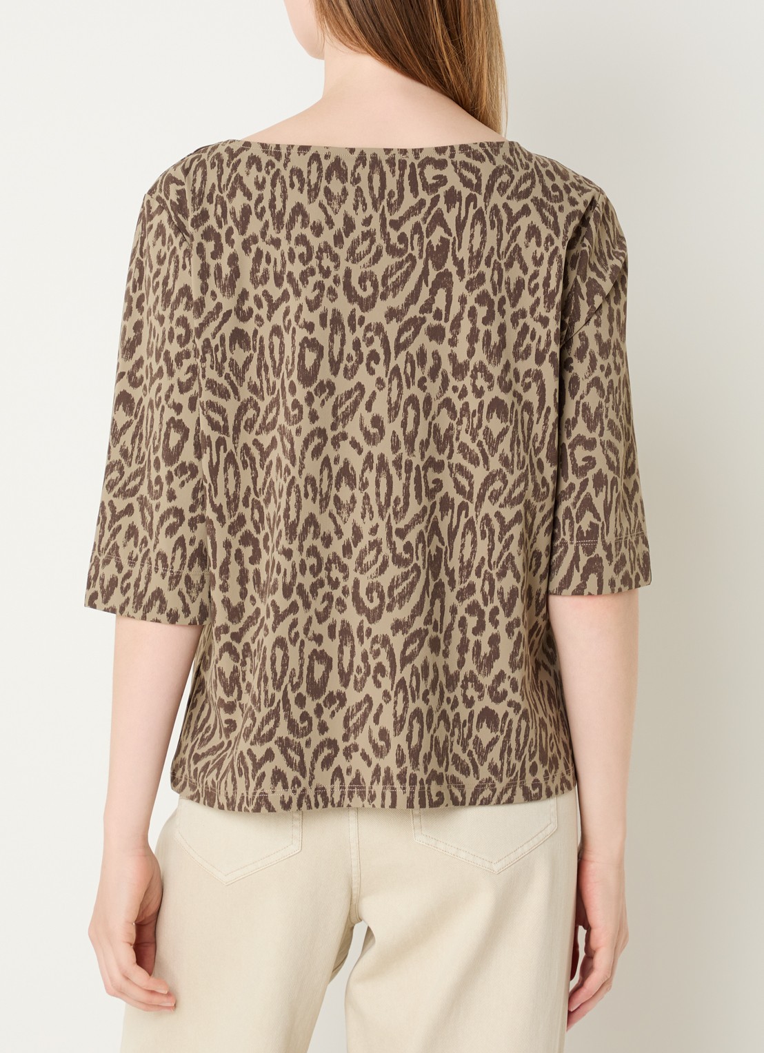 Expresso T-shirt met panterprint - achterkant 2 khaki