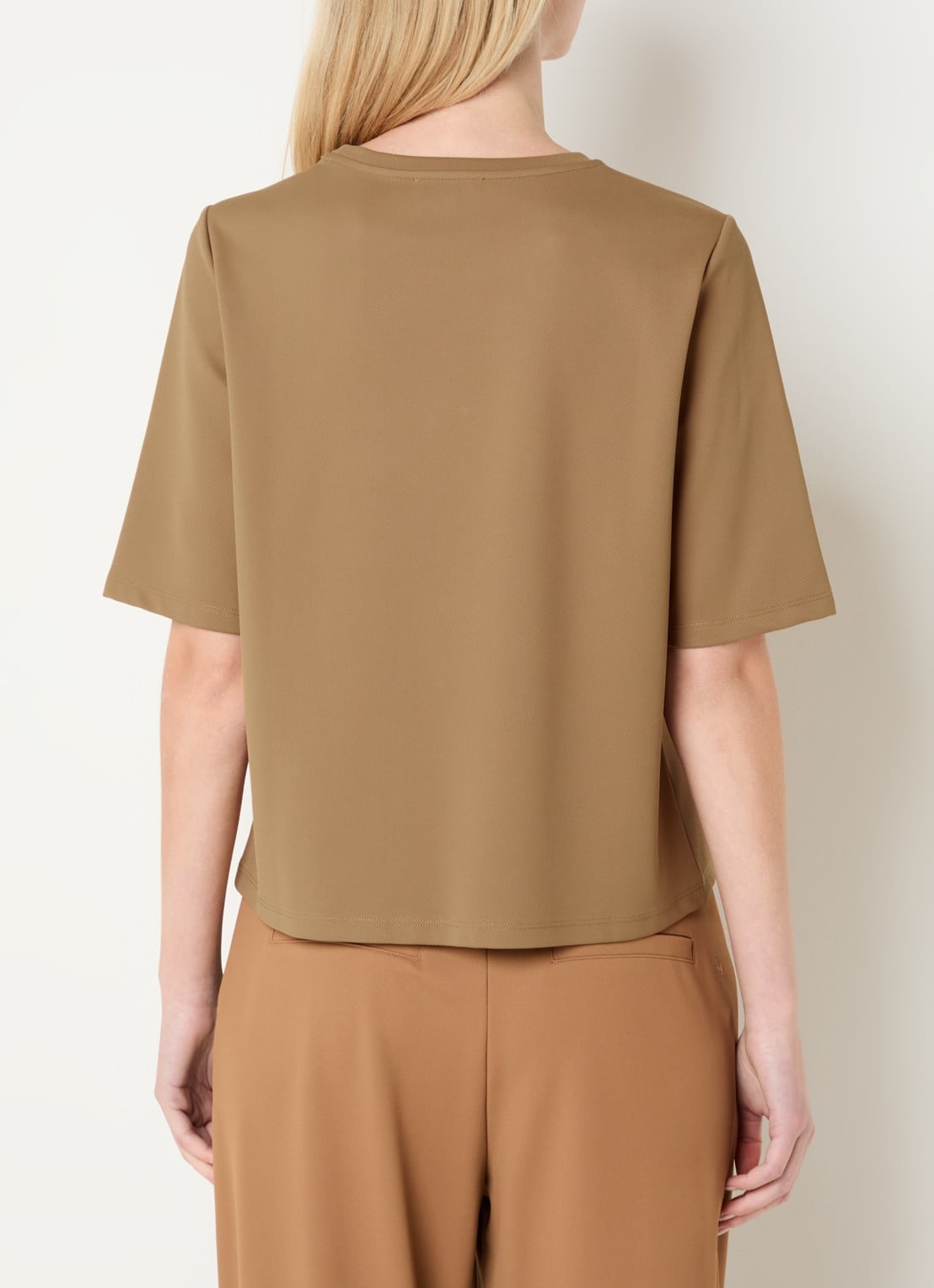 Expresso T-shirt met ronde hals - achterkant camel