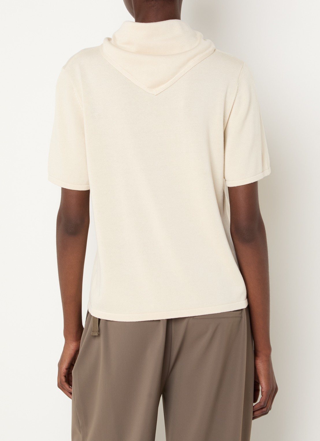 Expresso T-shirt met sjaalkraag - achterkant 4 vanillegeel
