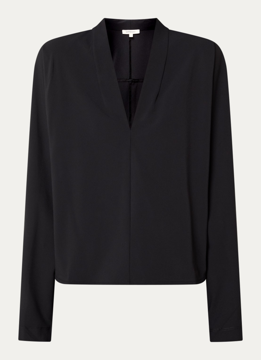 Expresso Top met V-hals - voorkant 2 zwart