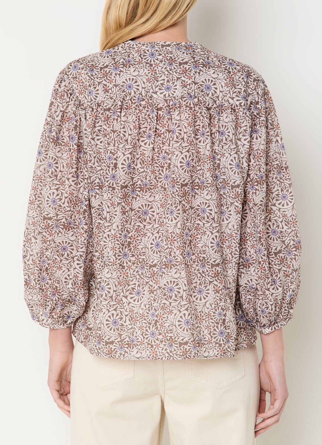Expresso Tuniek met bloemenprint - achterkant 4 beige