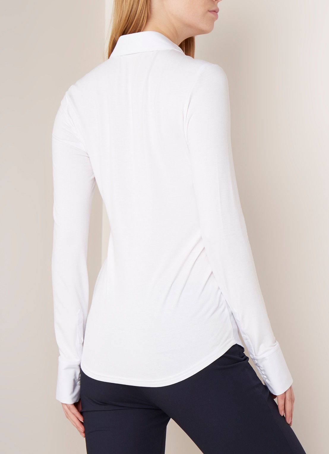 Expresso Xani blouse met jersey mouw - achterkant 4 wit