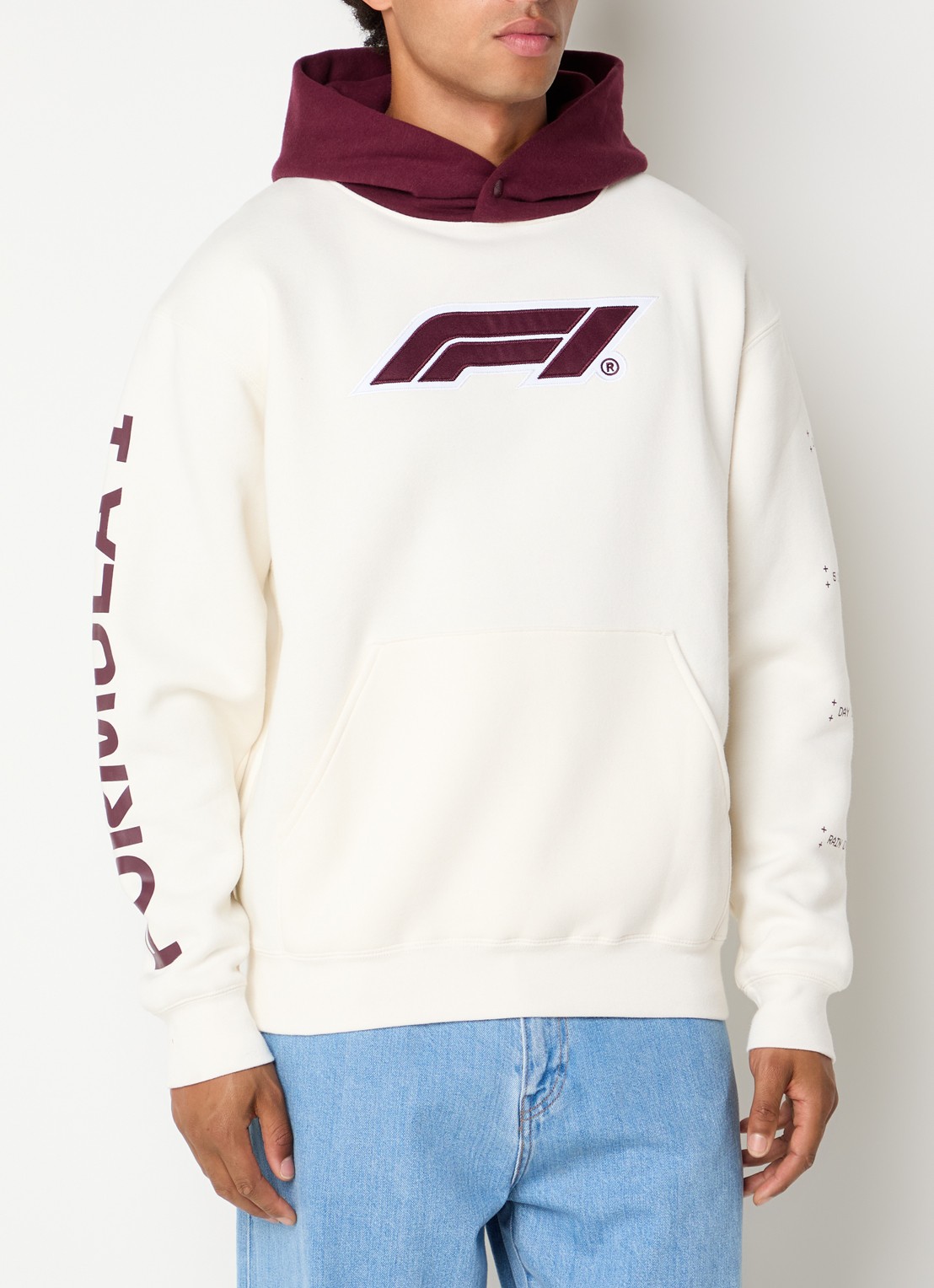 F1 All Hands hoodie met logo- en backprint - achterkant 5 creme
