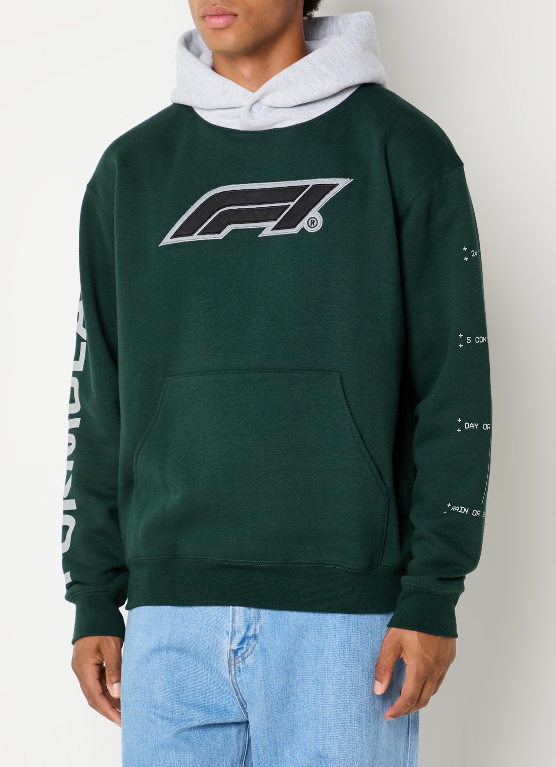 F1 All Hands hoodie met logo- en backprint - achterkant 5 donkergroen