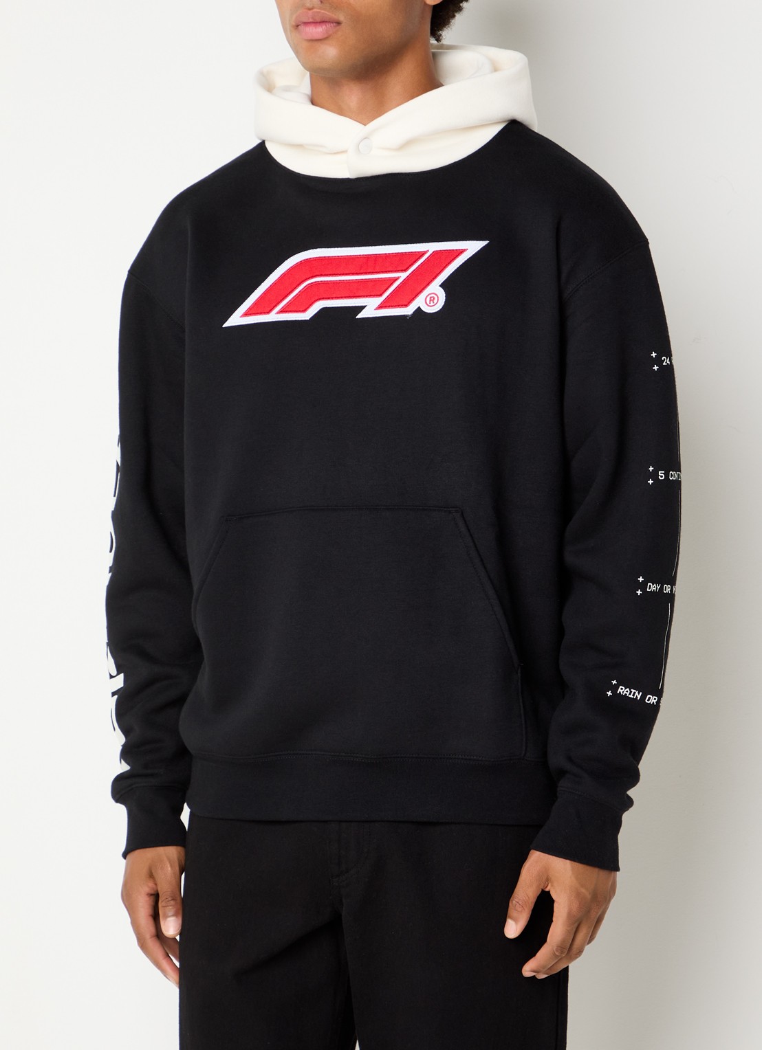F1 All Hands hoodie met logoborduring - achterkant zwart
