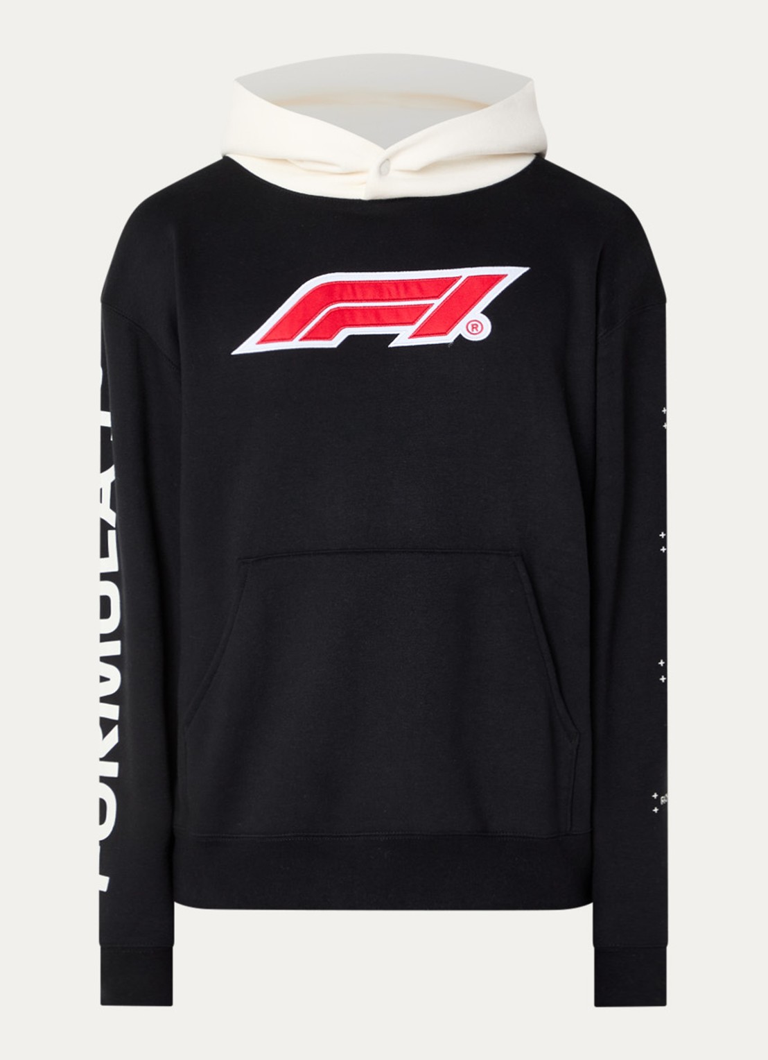 F1 All Hands hoodie met logoborduring - voorkant 2 zwart